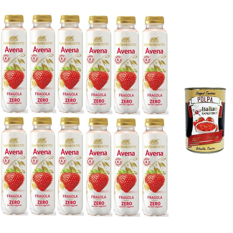 San Benedetto Bevanda all'Avena al gusto di Fragola zero zuccheri aggiunti Haferdrink mit Erdbeergeschmack ohne Zuckerzusatz 12x 400 ml italienisch Original