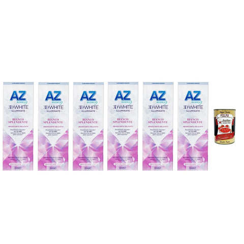 AZ Dentifricio Bianco Splendente, Zahnpasta mit aufhellender Wirkung, 6x 50 ml Mund- & Zahnpflege italienisch Original