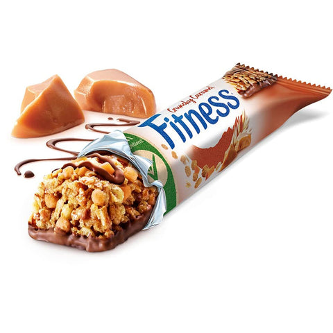 Nestlé Fitness Crunchy Caramel Müsliriegel Vollkornriegel mit Schokolade und Knuspriges Karamell ( 8x 94g + 4 x 23,5g italienisch Original