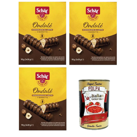 Schar Ondulè Riegel mit Haselnussfüllung überzogen mit Milchschokolade 3x90gr italienisch Original