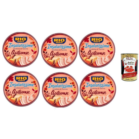 Rio Mare Insalatissime Thunfischsalat Herbst Edition, mit Linsen, Buchweizen, Kürbis und Pilzen, 6 x 220 g italienisch Original