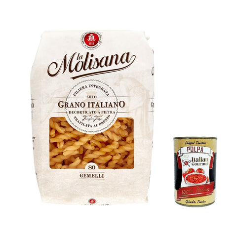 La Molisana Gemelli N. 80 Pasta Lenta Lavorazione Teigwaren aus Hartweizengrieß Bronze Zeichnung 500 g italienisch Original