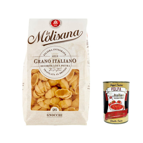 La Molisana Gnocchi N. 26 Pasta Lenta Lavorazione Teigwaren aus Hartweizengrieß Bronze Zeichnung 500 g italienisch Original