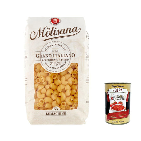 La Molisana Lumachine N. 53 Pasta Lenta Lavorazione Teigwaren aus Hartweizengrieß Bronze-Zeichnung 500 g 10x italienisch Original + kostenlos Polpa 400 g