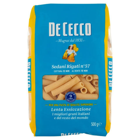 Pasta De Cecco 100% Italienisch Sedani Rigati N°57 Nudeln 500g 10x Original italienisch inkl. Italian Gourmet Polpa 400g