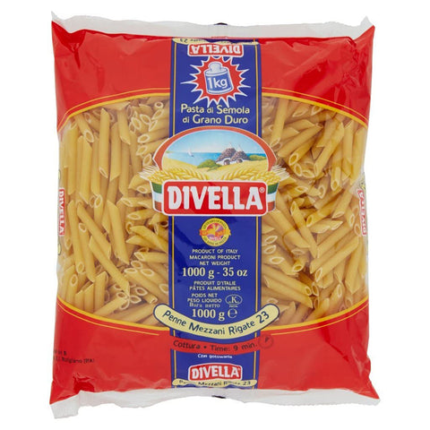 Pasta Divella 100% Italienisch N° 23 Penne Mezzani Rigate 500g 10x Original italienisch