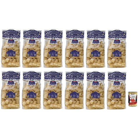 Il Vecchio Pastificio di Gragnano Pasta Mezzi Paccheri Rigati Gragnano IGP Nudeln aus Hartweizengrieß von höchster 12x 500g italienisch Original