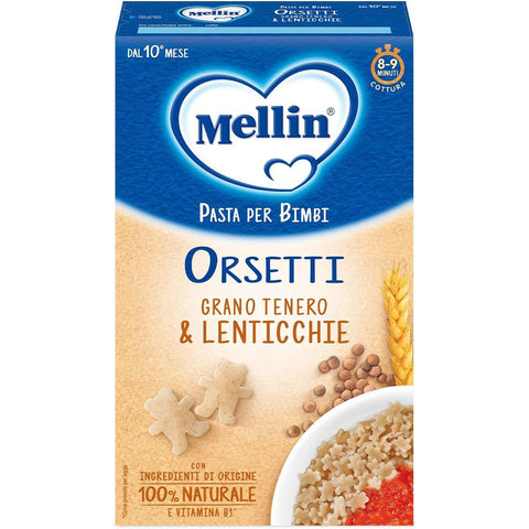 Mellin La Pasta, 100% Naturale, ORSETTI con Grano Tenero e Lenticchie 280 g Nudeln & Pasta italienisch Original
