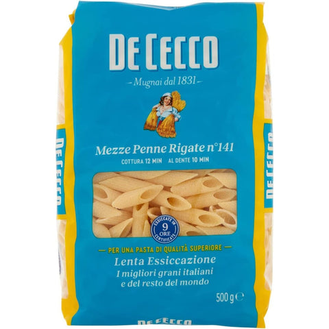 Italian Gourmet Nudeln & Pasta Italian Gourmet Pasta De Cecco 100% Mezza Penne rigate N°141 Nudeln 10x 500g inkl. Italian Gourmet Polpa 400g Original italienisch 8001250121417