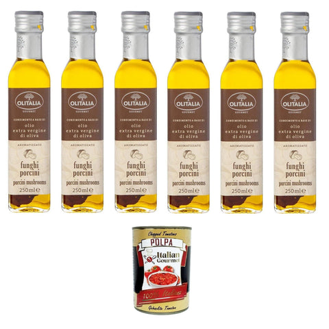 Olio extra vergine di oliva Olitalia ai Funghi porcini Olitalia extra natives Olivenöl mit Steinpilzen 6x250 ml italienisch Original + kostenlos polpa 400 g