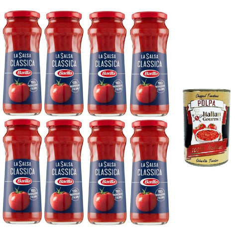 Barilla Sugo Salsa Pronta Classica,Klassische Fertigsauce, mit Tomaten und nativem Olivenöl extra, glutenfrei – 8x300 g italienisch Original