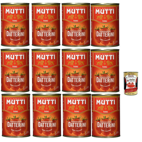 Mutti Salsa Pomodori Datterini, Sauce Datteltomaten, Leckere Kirschtomaten mit einer unverkennbaren, länglichen Form, 100% Italiener, 12x 400 g italienisch Original