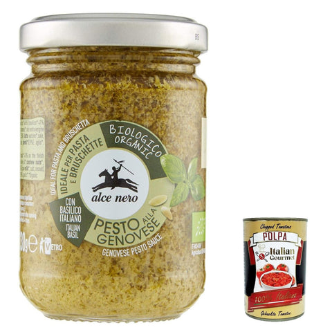 Alce Nero Pesto Genovese, Glutenfreie Italienische Pasta Sauce mit 100% italienischem Basilikum aus nachhaltiger Landwirtschaft und Kase 190 g italienisch Original