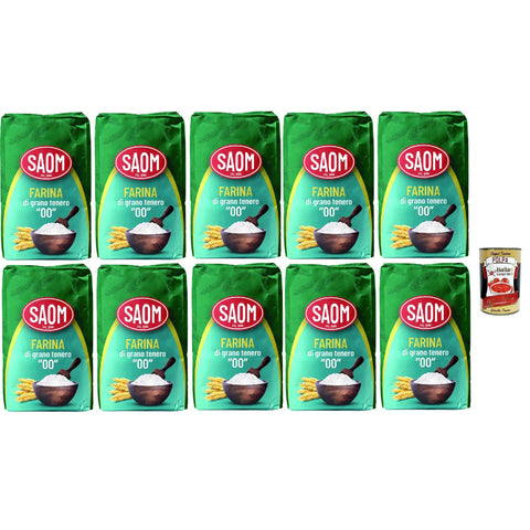 Farina Saom Farina di Grano Tenero, Tipo 00, Weizenmehl, Pizza Napoli Pizzamehl Pizza Mehl 10x 1 kg italienisch Original