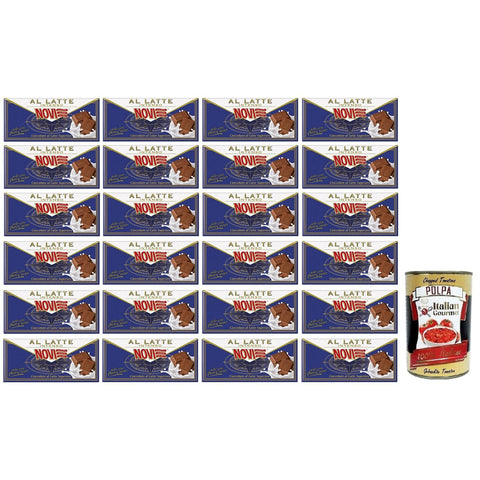 Novi Cioccolato al Latte Intenso Tafel Intensive Milchschokolade Hochwertige Milchschokolade 100 g 24x italienisch Original Pastasauce + kostenlos Polpa di