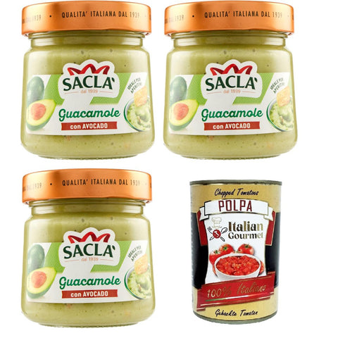 Saclà Salsa Guacamole Con Avocado Guacamolesauce mit Avocado 3x212g Original italienisch