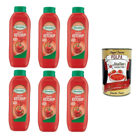 Tomaten-Ketchup-Sauce Wiederverschließbare Verpackung 6x875 ml italienisch Original + kostenlos polpa 400 g