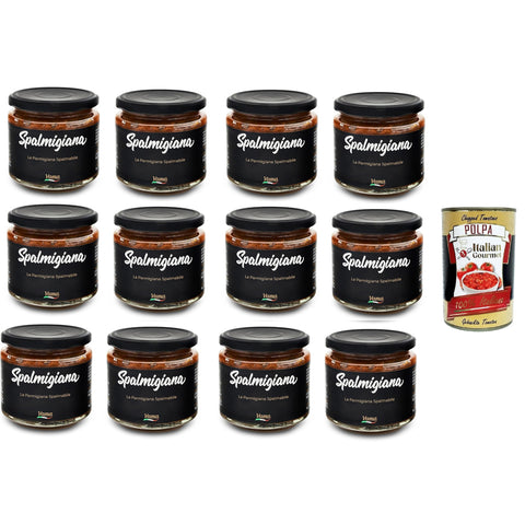 Vama Spalmigiana La Parmigiana spalmabile Streichfähiger Parmigiana 12x200 g italienisch Original Pastasauce + kostenlos polpa 400 g