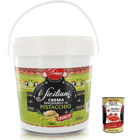 Dolgam Crema Spalmabile Al Pistacchio Con Granella Di Pistacchio Knusprige Pistazien Streichfähige Creme Pistazien-Streichcreme mit Gehackten. Pistazie