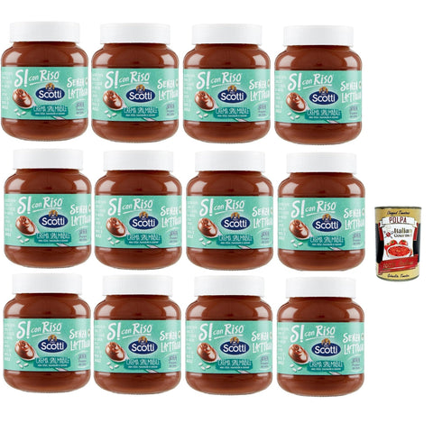 Riso Scotti, Si con Riso, Streichfähige Creme mit Reis, Haselnüssen und Kakao, Haselnusscreme ohne Laktose, ohne Gluten und ohne Palmöl, ohne Milcheiweiß