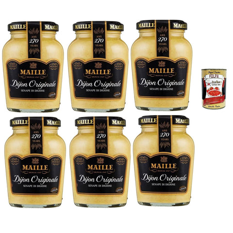 Maille Mustard Digione Originale, seinf, Traditioneller Dijon Senf mit glatte und cremige Textur, Perfekt an Sandwiches, Hühner und Fischrezepte geeignet 6x 215 g italienisch Original