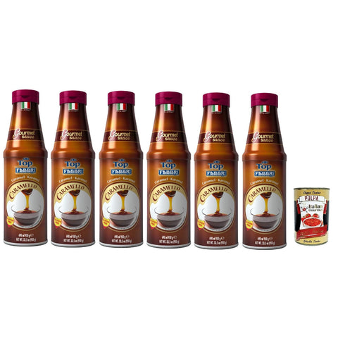Fabbri Topping Caramello süße Karamellsauce für Eis, Desserts und Kaffee Gluten frei gebrauchsfertige Sauce dessertsaucen 6x950g Original italienisch