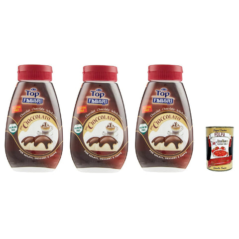 Fabbri Topping sauce Cioccolato Schokolade für Eis, Desserts und Kaffee Gluten frei gebrauchsfertige Sauce 3x225g Original italienisch