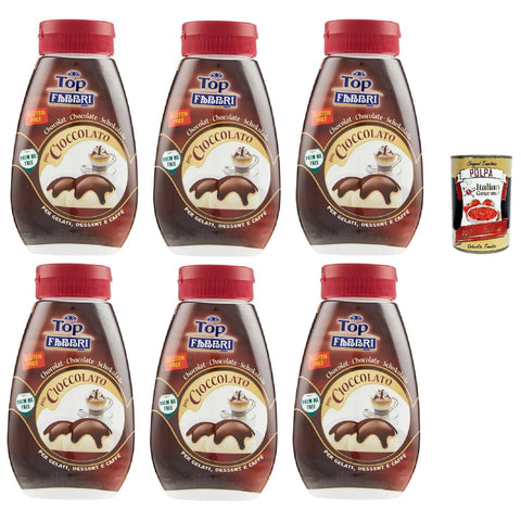 Fabbri Topping sauce Cioccolato Schokolade für Eis, Desserts und Kaffee Gluten frei gebrauchsfertige Sauce 6x225g Original italienisch