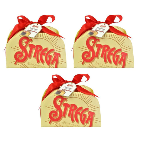 Alberti Strega Panettone Weihnachtskuchen mit Sultaninen und kandierten Orangenschalen gefüllt mit Strega-Creme 1 Kg 3x italienisch Original Gebäck