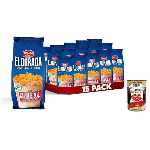 Amica Chips Eldorada Patatine Gusto Salsa Barbecue, Kartoffel Chips mit Barbecue Sauce Geschmack 15x130g Original italienisch