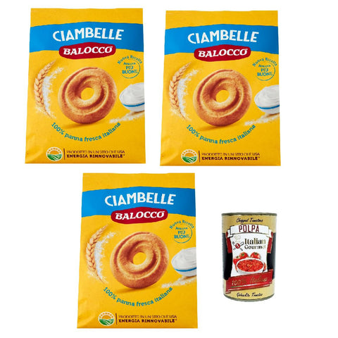 Balocco Ciambelle Kekse zum Frühstück kuchen 3x700 g italienisch Original + kostenlos polpa 400 g