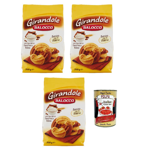 Balocco Girandole kekse mit Schokolade und Sahne 3x350 g italienisch Original + kostenlos polpa 400 g