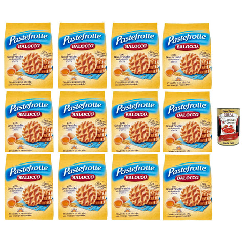 Balocco Pastefrolle Biscotti con latte italiano e uova fresche Kekse mit italienischer Milch und frischen Eiern biscuits 12x350g Original italienisch