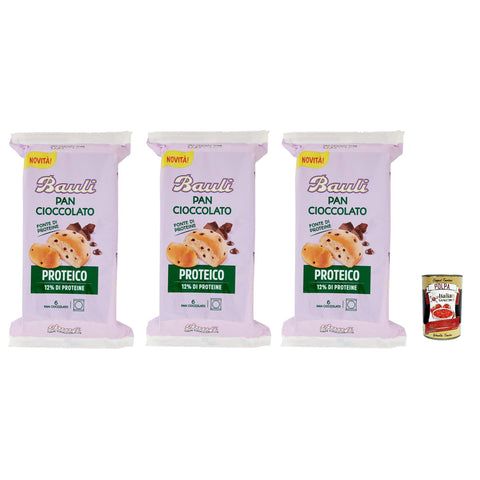 Bauli Pan Cioccolato Proteico 12% Protein kuchen süße brioche Brot mit Schokoladenchips 3x242 g italienisch Original Gebäck + kostenlos polpa 400 g