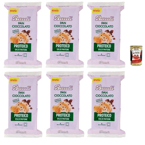 Bauli Pan Cioccolato Proteico 12% Protein kuchen süße brioche Brot mit Schokoladenchips 6x242 g italienisch Original Gebäck + kostenlos polpa 400 g