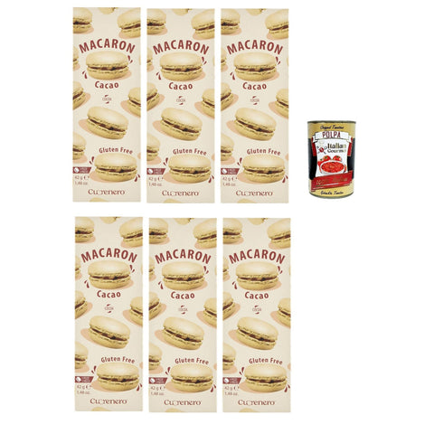 Cuore Cuorenero Macaron Cacao, gluten frei, gluten 1 Stk Original italienisch Gebäck