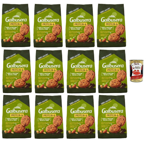 Glbusera Protein-G Frollini 100% vegetali biscotti kekse Hafer- und Mandelkekse Proteinquelle und reich an Ballaststoffen 12x280 g italienisch Original + kostenlos