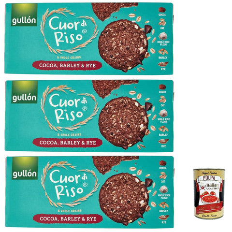 Gullon Gullón Cuor di Riso e Cereali Integrali Cacao, Orzo & Segale 3x250g Original italienisch Kekse