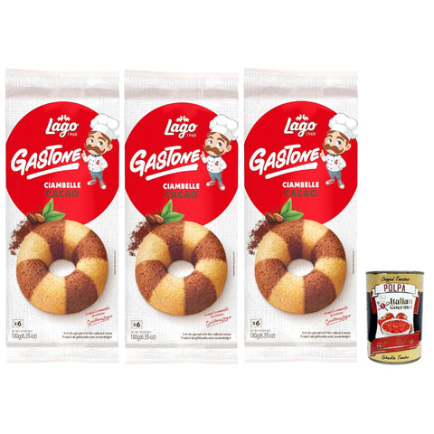 Lago 1968, Le Merende di Ciambelle al Cacao 3x 180 g, Kakao Donuts, Einzeln verpackte, weiche Snacks, ohne Palmöl italienisch Original