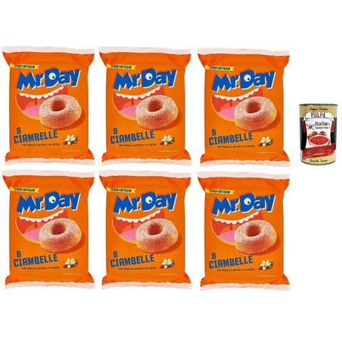 Mr.day Ciambelle mit natürlicher Vanille aus Beeren, laktosefreier und palmölfreier Snack, ideal zum Frühstück, Snack oder Nachmittag, 6x 320 gr italienisch Original