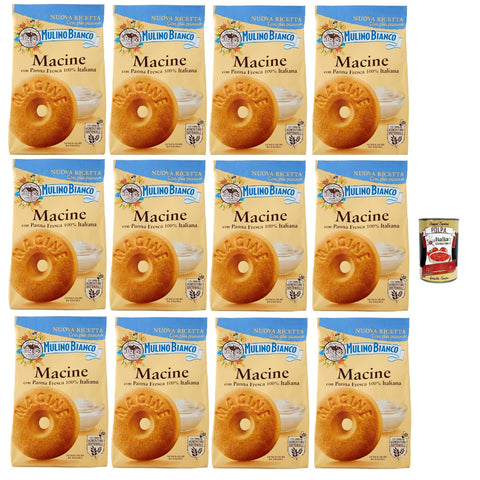 Mulino Bianco Biscotti Frollini Macine con Panna Fresca, Kekse mit frischen 100% italienischen Milch, Ohne Palmöl, Frühstück voller Geschmack, buscits cookies 12x 350 g italienisch Original
