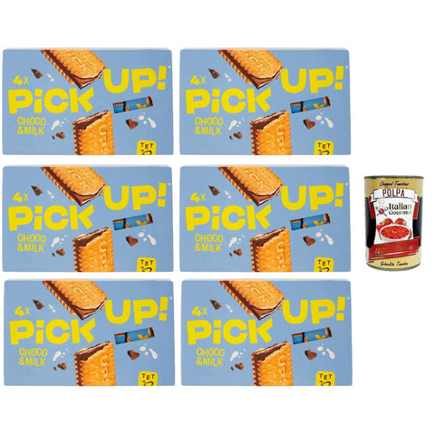 Pick Up Choco & Milk, Milchschokoladentafel im Doppelkeks 6x112g Original italienisch Kekse