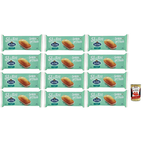 Riso Scotti Si con Riso Plumcake con Riso, Plumcake mit Reis, Kuchen Laktose freie Süße Snacks, Palmöl ohne, 12x 190 g italienisch Original