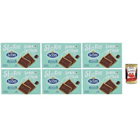 Si con Riso - Biscotto Cioco - Schoko Kekse Laktose -freie und palmenfreie Kekse Lactose -free 6x200 g italienisch Original + kostenlos polpa 400 g