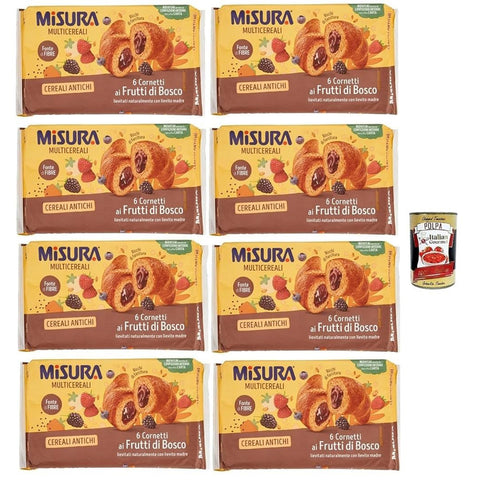 Misura Multicereali Cornetti Ai Frutti Di Bosco Kuchen Multi -Müsli Multikereals Croissants mit Beeren Itlaian Gourmet polpa 8x298 g 400 g italienisch Original