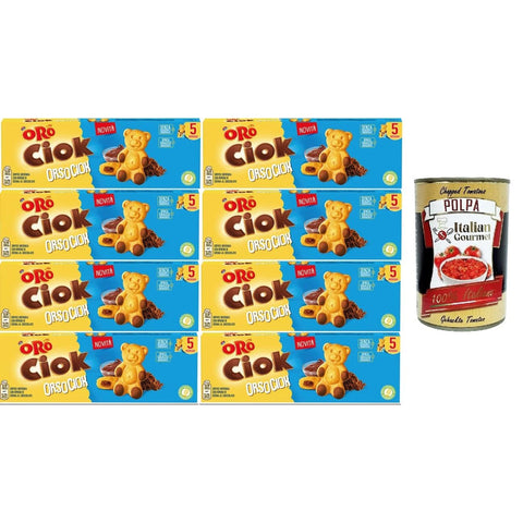 Oro Ciok Orso Ciok Weicher Snack mit Schokoladencremefüllung 8x150 gr Snack Kuchen italienisch Original