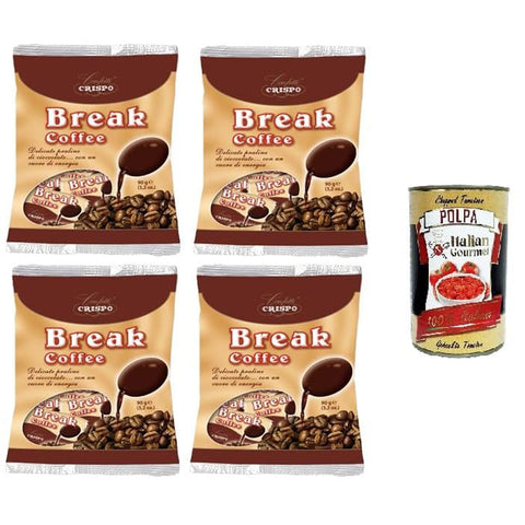 Crispo Break Coffee Break Kaffeebeutel Mit Kaffee gefülltes Schokoladendragee 4x90g Original italienisch Getränk
