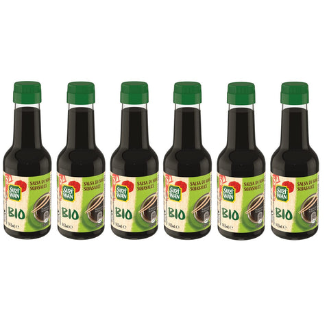 SUZI WAN Salsa di Soia Biologica,Bio Sojasauce,Glasflasche 143 ml Sojasaucen italienisch Original