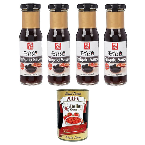 Enso Salsa Teriyaki Sauce cuisine 4x150 ml italienisch Original + kostenlos Polpa di Pomodoro 400 g