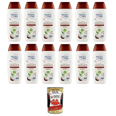 Neutromed Ph 5,5 Cocco Latte Bagnodoccia pH 5,5 Kokosmilch Körperwaschmittel, 12x 400 ml Spezialwaschmittel italienisch Original
